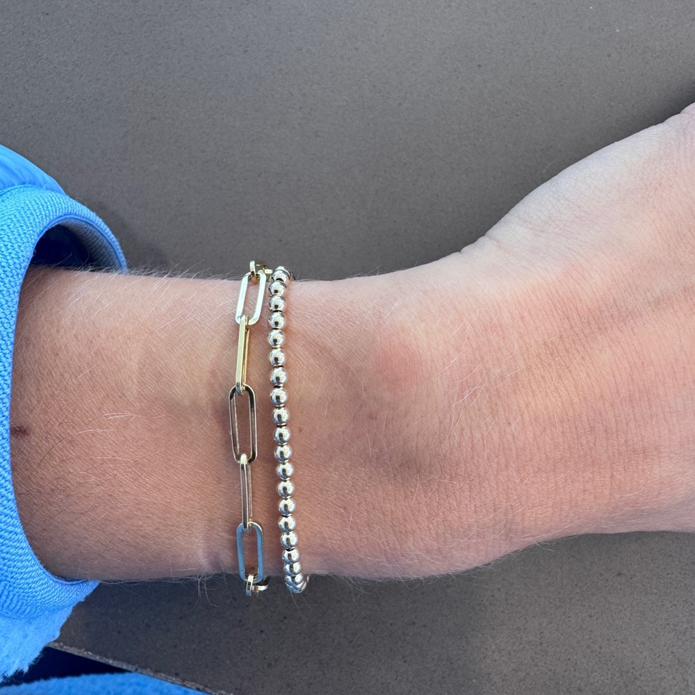 Brilliant Earth Devon Paperclip Chain Bracelet Extra Large 14k Yellow Gold 6.5in - Picture 8 of 9